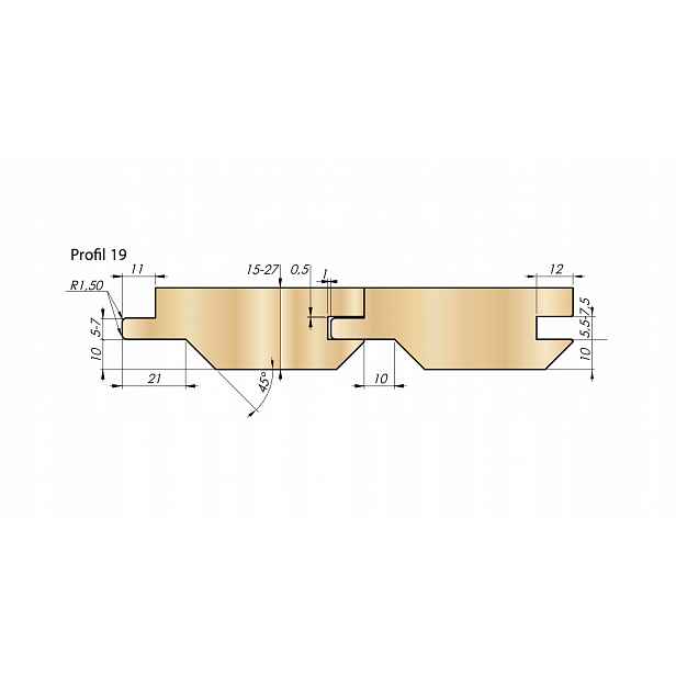 Faba Sada fréz pro obložení Z4 Hss 170x40xH36 mm Profil 19