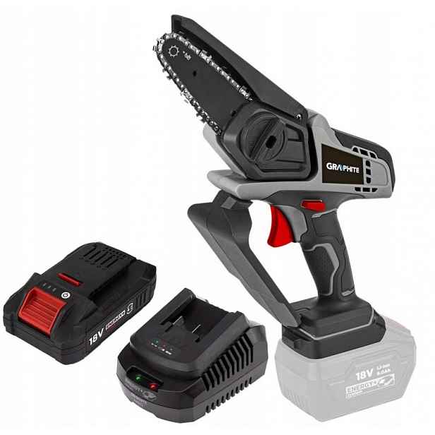 Graphite Mini Řetězová Pila 58GE116 Sada Akumulátor 4AH 18V Pro Větve