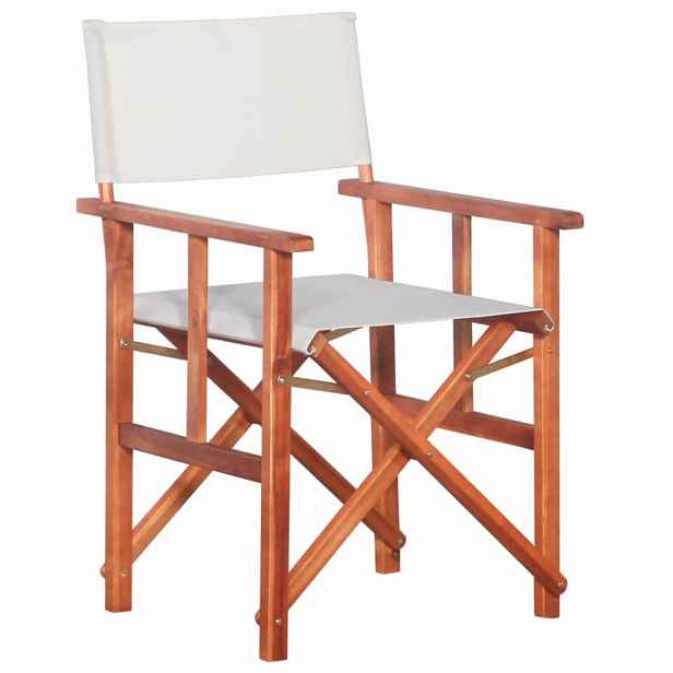 Režisérská židle akáciové dřevo Bílá