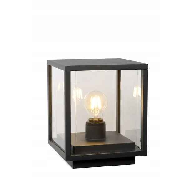 Venkovní stolní lampa černá skleněná Lucide