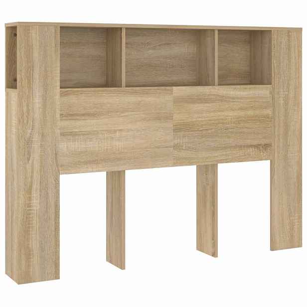 vidaXL Čelo postele s úložným prostorem dub sonoma 140x18,5x104,5 cm