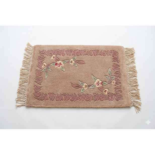 Vlněný koberec Floral Béžový 61X91