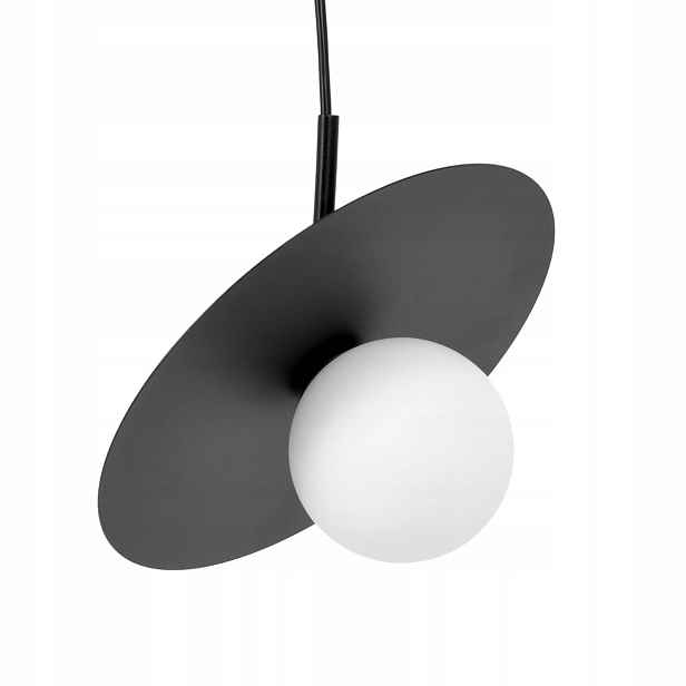 Závěsná lampa černá skleněná bílá koule nastavitelná do ložnice obývacího pokoje Kaja