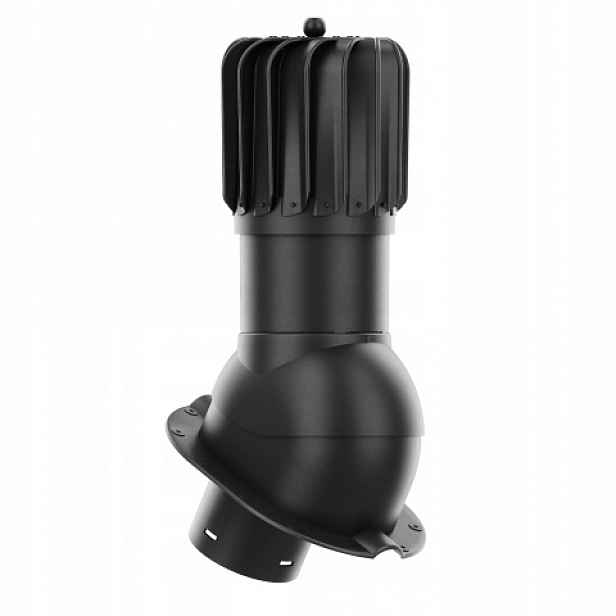 Rotační krb Rotoline pro plechovou střešní krytinu M fi 150 mm podlouhlý, černý