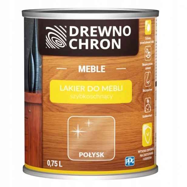 Rychleschnoucí lak na nábytek, obložení 0,75L bezbarvý, lesklý Drewnochron