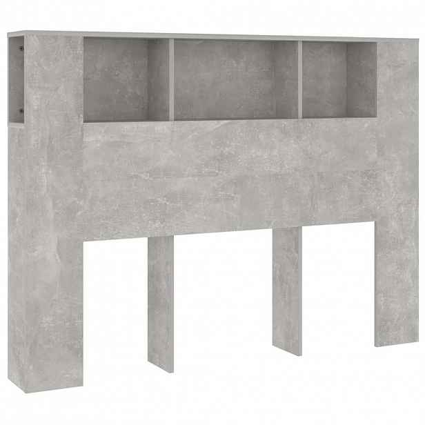 vidaXL Čelo postele s úložným prostorem betonově šedé 140x18,5x104,5cm