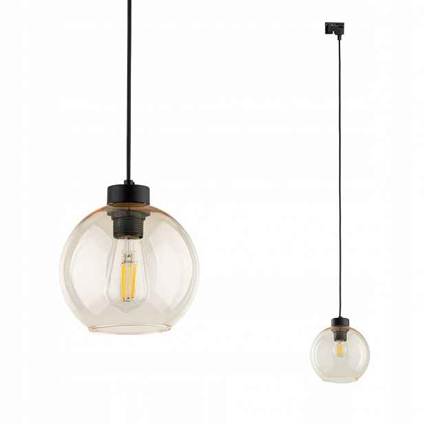 Závěsná lampa jantarové skleněné stínidlo s 1fázovým systémem Cubus Tk Lighting