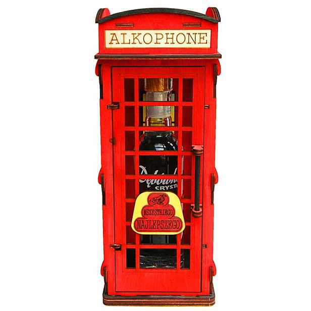 Anglická telefonní budka na láhev vodky Alko-Phone dárek k narozeninám