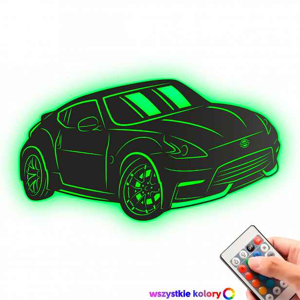 Dřevěný 3D obraz Nissan 370Z Dekorace Dárek Noční Lampa Led XL