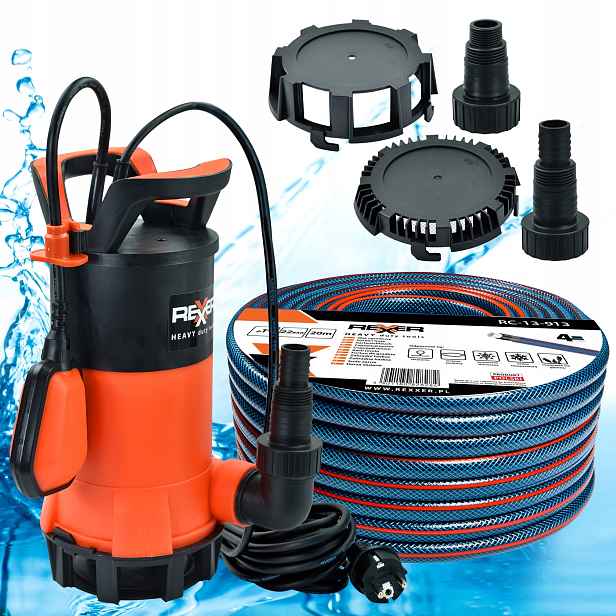 Ponorné Čerpadlo Na Čistou Špinavou Vodu 550 W 12500 l/h Hadice 1 palec 20 m 4 W