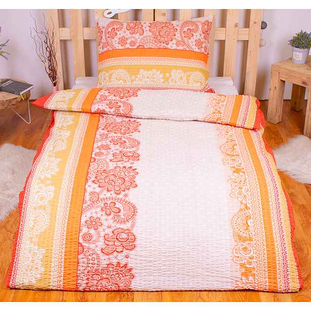 TP Polybavlna povlečení PREMIUM 140x200+70x90 - Barevné pruhy s ornamenty