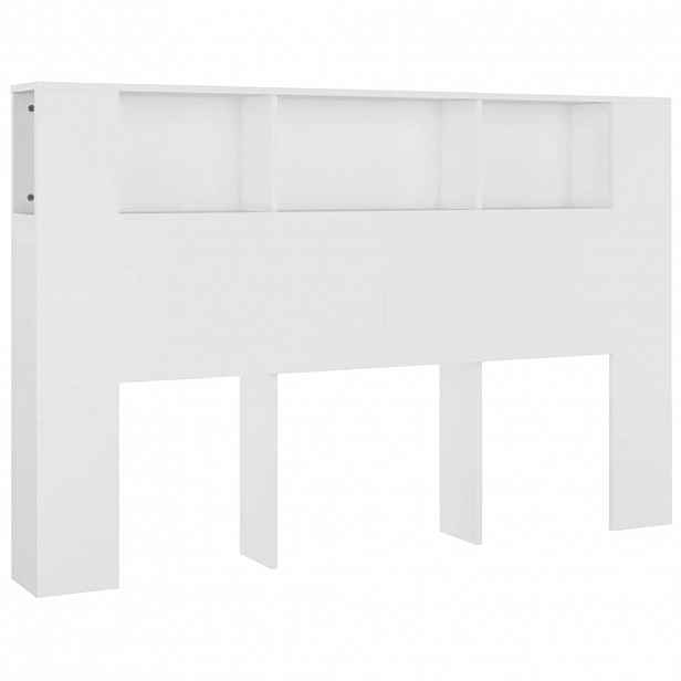 vidaXL Čelo postele s úložným prostorem bílé 160 x 18,5 x 104,5 cm