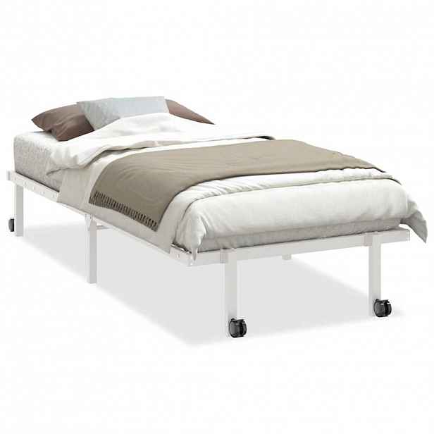 vidaXL Rám postele bez matrace skládací bílý 90x200 cm ocelový