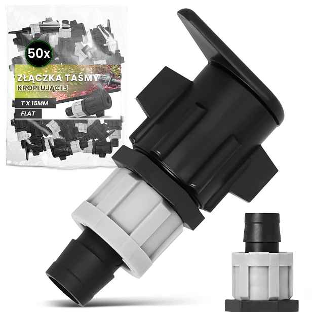 50x Spojka Tx15 mm Flat Kapací Páska Pro Zavlažování Hadicový konektor