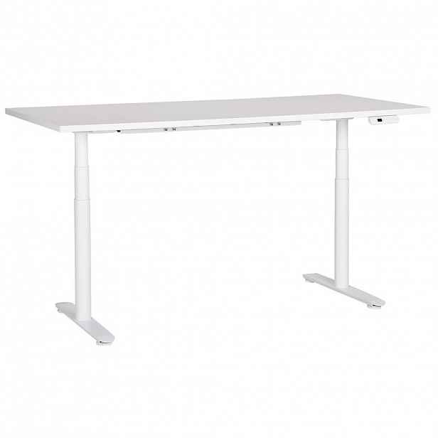 Beliani PSACÍ STŮL bílý 180/80 cm elektrický výškově nastavitelný Destin IV