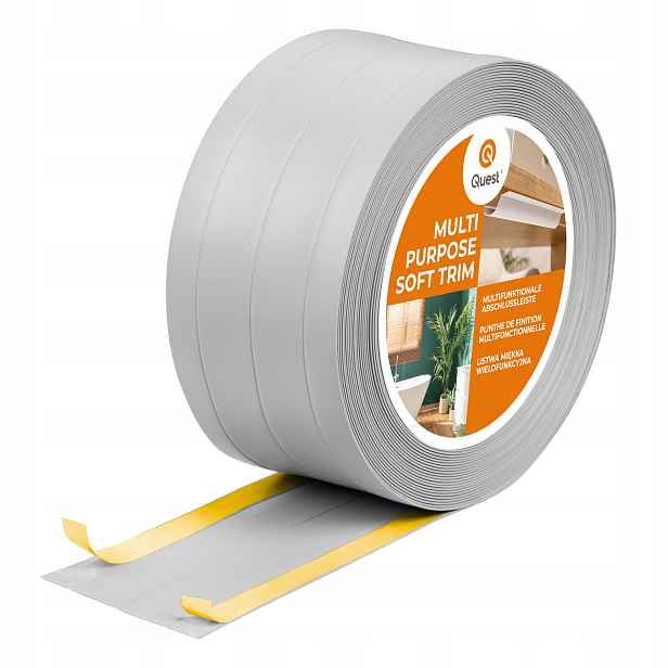 Multifunkční lišta z Pvc 4v1 – samolepicí, šedá, 15 m, 95 mm, W3