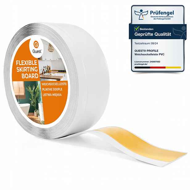 Podlahová lišta z Pvc samolepicí soklová 70x20mm bílá, 20m