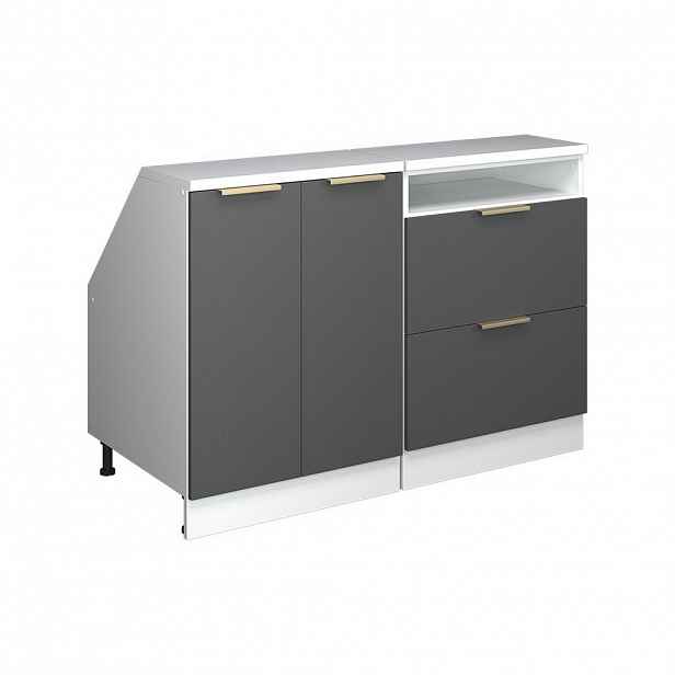Vicco SADA SKŘÍNÍ PRO ŠIKMOU STŘECHU Rion Antracitově zlatý 120 cm Sada 2 korpusů skříně hloubka 60 cm