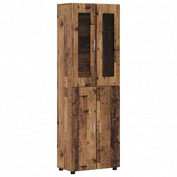 vidaXL Vysoký bufet FLORIN 60 x 35 x 182 cm Staré dřevo