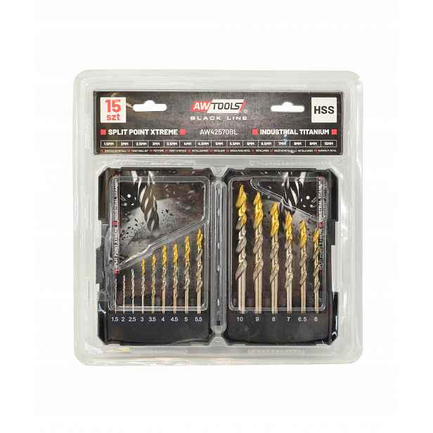 Awtools Vrták Do Kovu M2 HSS-TiN KPL.15ks /1.5-10mm Black Line