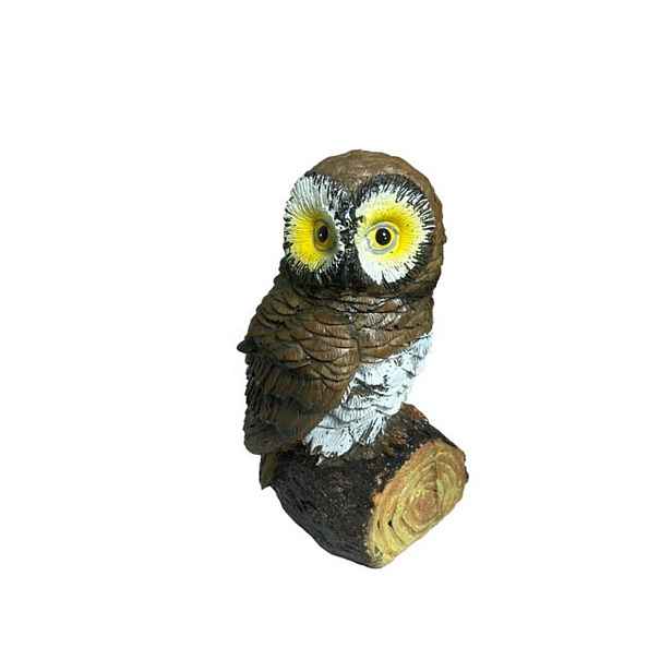 dekorace SOVA sedící 7,5x7,5cm, v.15,2cm, DB, polyresin