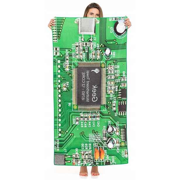 Koupelový Ručník Elektronika, Informatika Z Mikrovlákna – Vtipný Dárek