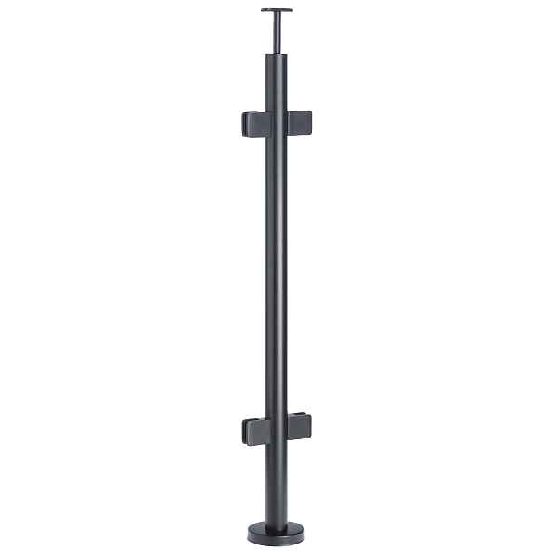 Průchozí sloupek pro skleněné zábradlí 100 cm Antracit o průměru 42 mm Loft