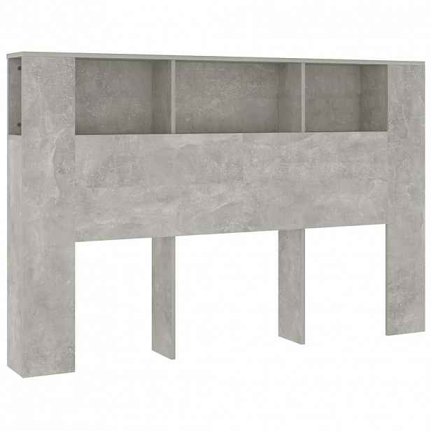 vidaXL Čelo postele s úložným prostorem betonově šedé 160x18,5x104,5cm