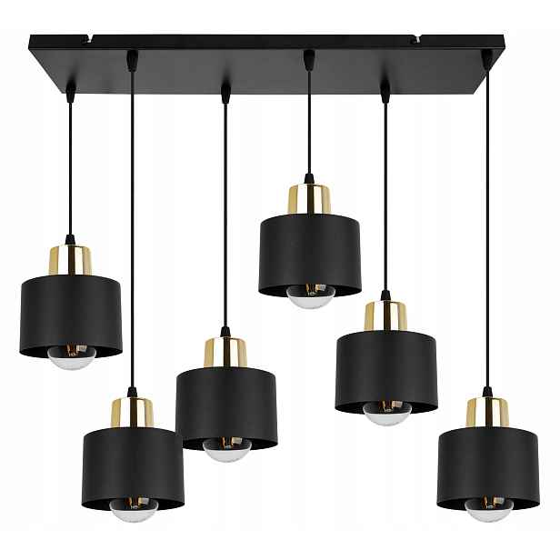 Závěsná Stropní Lampa Lustr Černá Zlatá Loftová Lampa Do Kuchyně Obývacího Pokoje