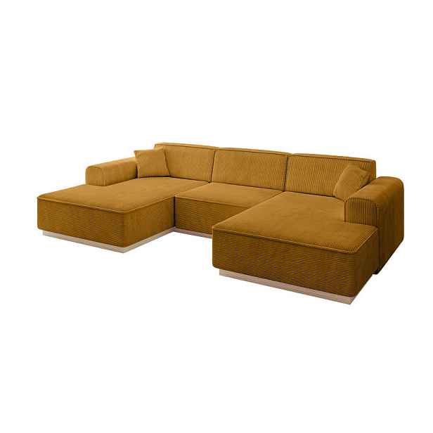 ALTDECOR SEDACÍ SOUPRAVA ve tvaru U IREA-U1 301x165x80 Hořčicová Manšestr