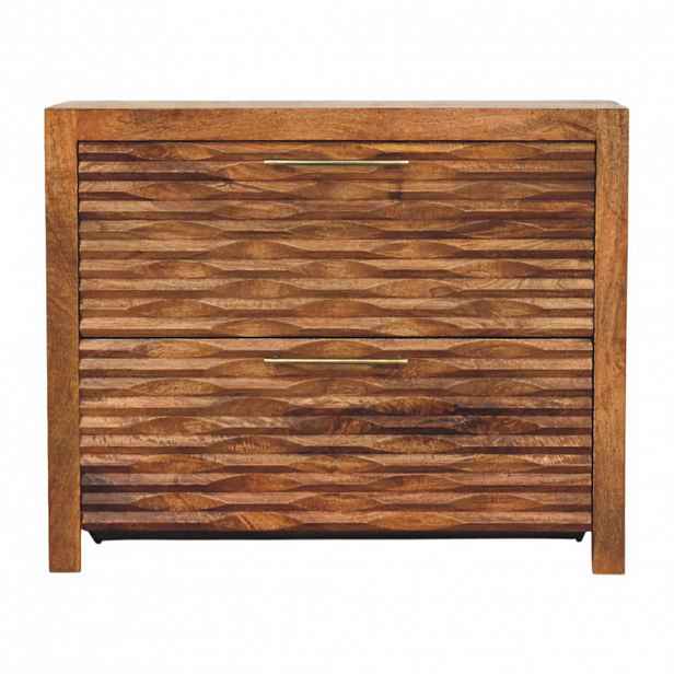 Artisan Furniture KOMODA s povrchovou úpravou Amber Oak, 3 zásuvky, pražená hnědá