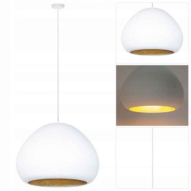 Bílá závěsná lampa Lava s náladovým světlem v čítárně Sigma Lighting