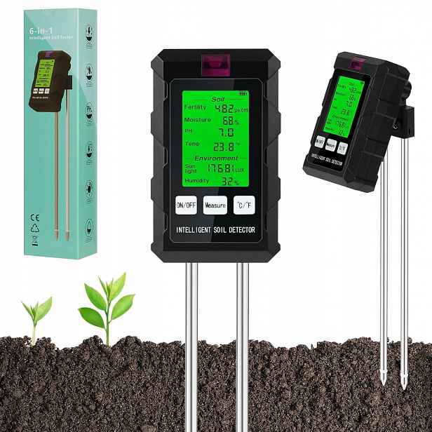 Ph Kyselinoměr Půdy Měřič Vlhkosti Substrátu LCD displej
