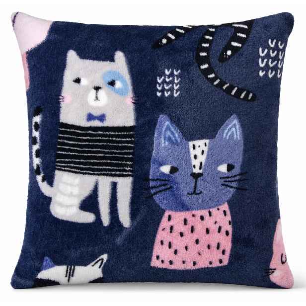 Povlak na polštář CATS modrá 40x40 cm