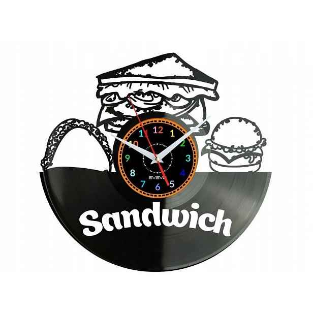 Sandwich Dárek Originální dekorace do domu Hodiny z vinylové desky