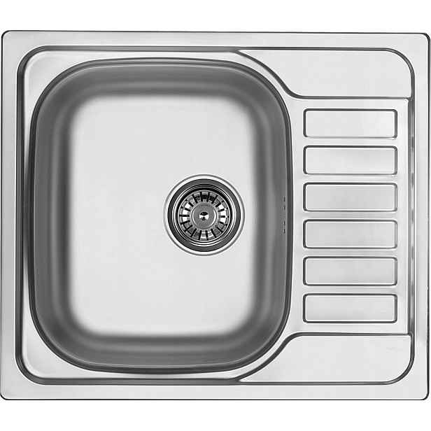 Soul nerez dekor Nerezový dřez, 1 bowl s odkapávačem (ZEO_311A) /po/