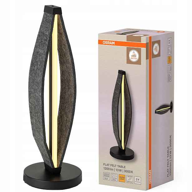 Stolní Led stolní lampa 13W 350lm 3000K Teplá plstěná šedá Decor Osram
