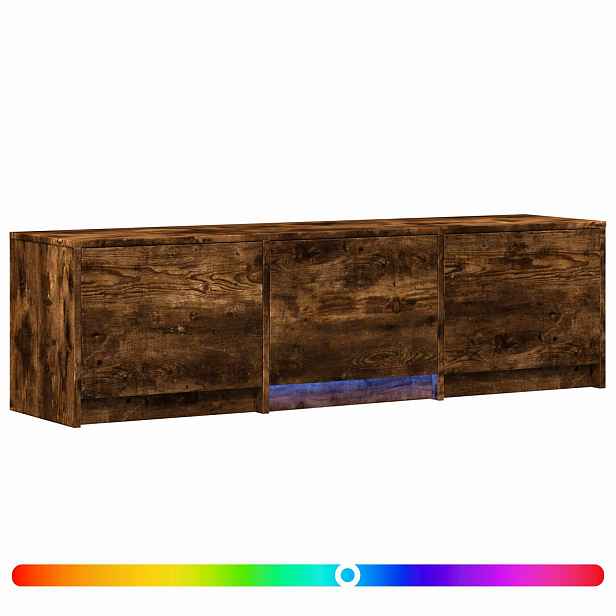 vidaXL TV skříň s LED 140 x 34 x 40 cm Kouřový dub Dřevěný materiál