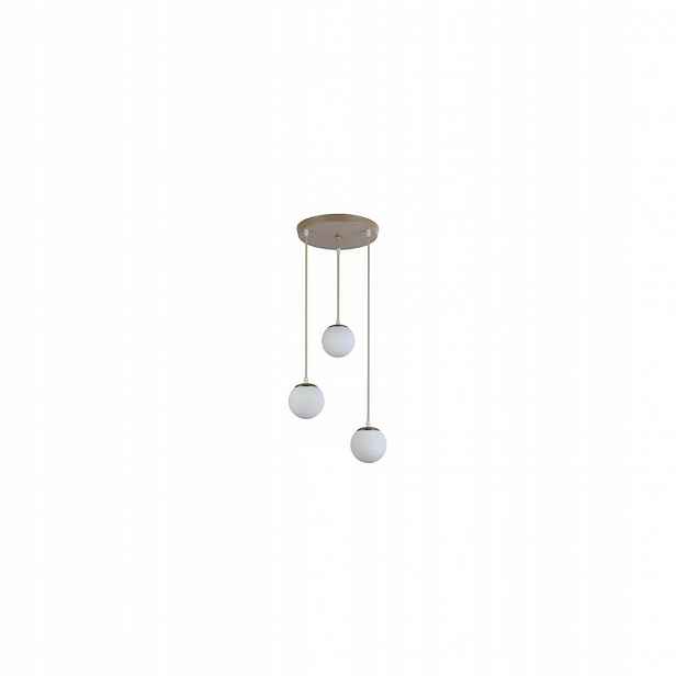 Závěsná Lampa BALI-12 E27 35W Ocel-sklo Béžový Kašmír Zlatý