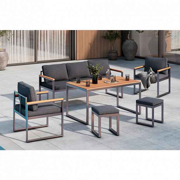 Ambia Garden ZAHRADNÍ JÍDELNÍ SET 6dílné, kov, plast, textil
