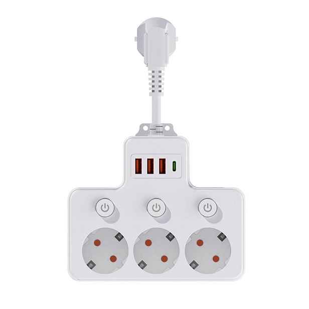 Elektrická zásuvka – se 4 porty Usb (3 Usb-a 1 Usb-c)