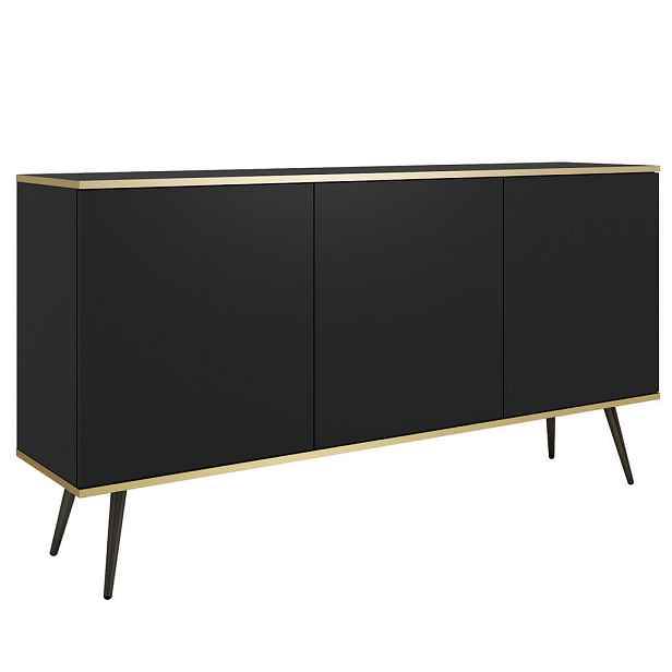 MASSENO KOMODA VENEZIA, 160/85/39 cm 3 dvířky, černá