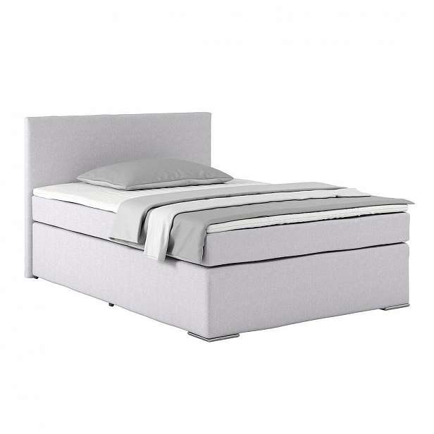 Postel Boxspring Nero, šedá, 140x200cm,