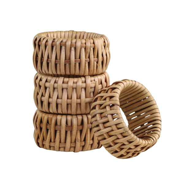 Set 4ks ratanový kroužek na ubrousky - 5,5*2,5 cm Chic Antique