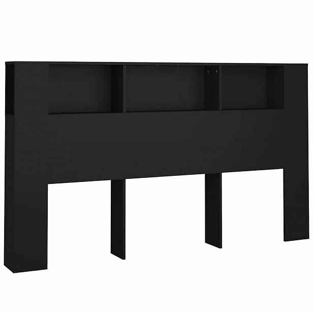 vidaXL Čelo postele s úložným prostorem černé 140 x 18,5 x 104,5 cm