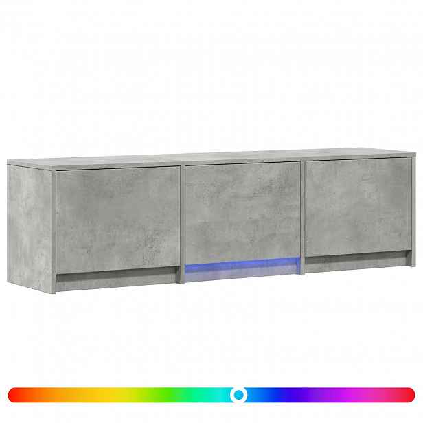 vidaXL TV skříň s LED 140x34x40 cm Betonově šedá Dřevěný materiál