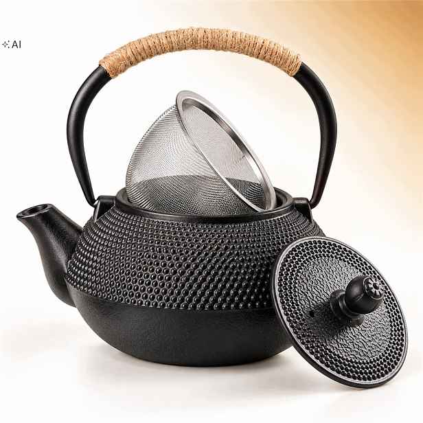 Konvice S Vařičem 900 ML Černá 17,5 X 16,5 CM Na Čaj