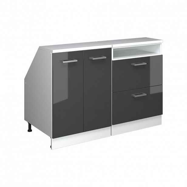 Vicco SADA SKŘÍNÍ PRO ŠIKMOU STŘECHU Rion Antracitový vysoký lesk 120 cm Sada 2 korpusů skříně hloubka 60 cm