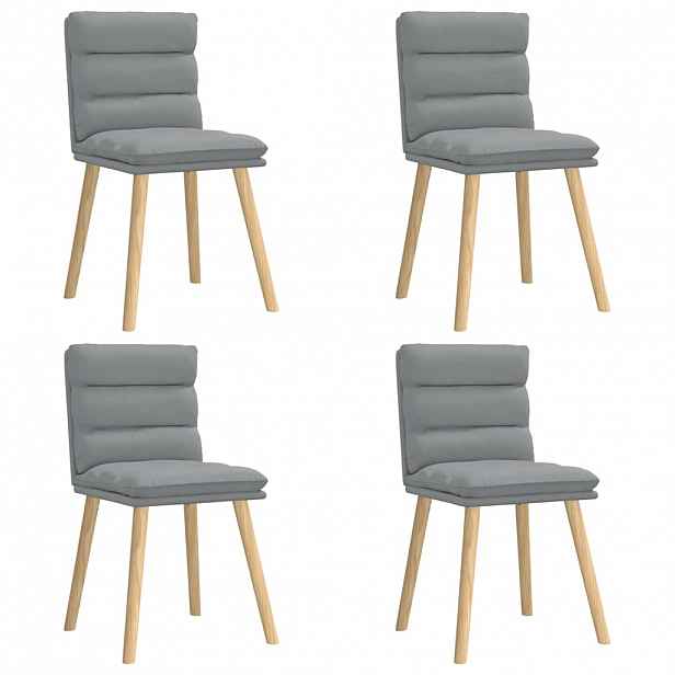 vidaXL Jídelní židle 4 ks světle šedé textil