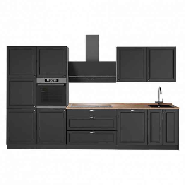 Vicco KUCHYŇSKÝ KOUT Fame-Line, Anthrazit-Gold Landhaus/Antracit, 340 cm, PD Dub
